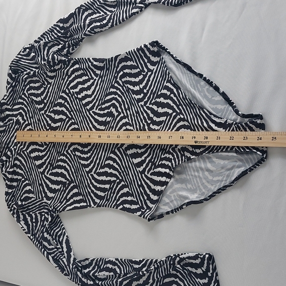 Lazofy bodysuit top womens zebra print Long sleeve M - Picture 4 of 7